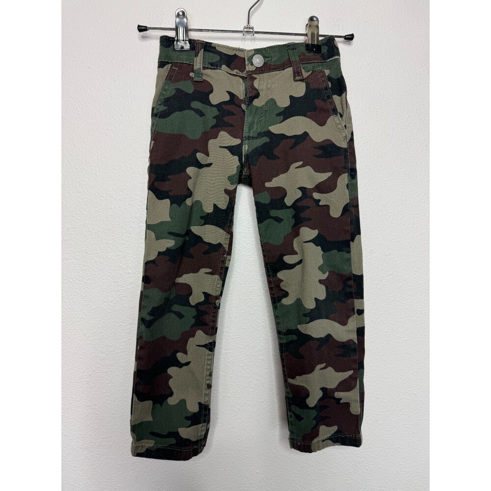 Levi's Big Boys Size 4 Reg Old Camo Print Jean Pants Green Regular Tapered Fit